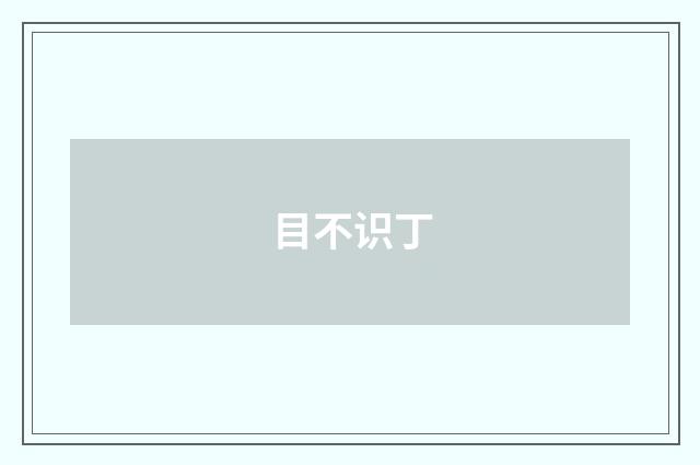 目不识丁