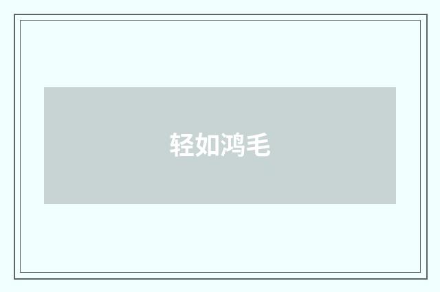 轻如鸿毛