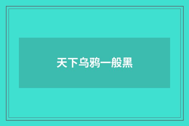 天下乌鸦一般黑