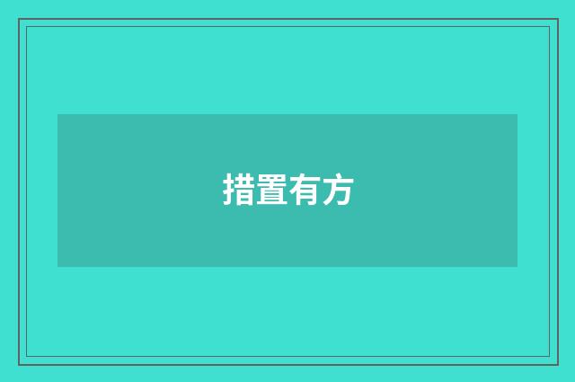 措置有方