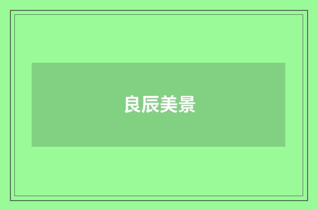 良辰美景