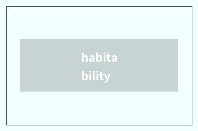 habitability