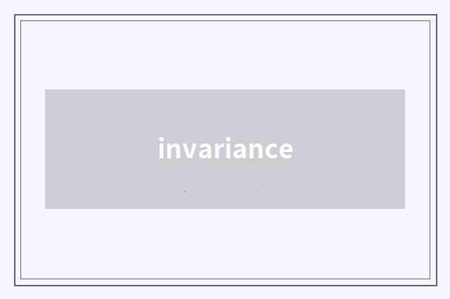 invariance