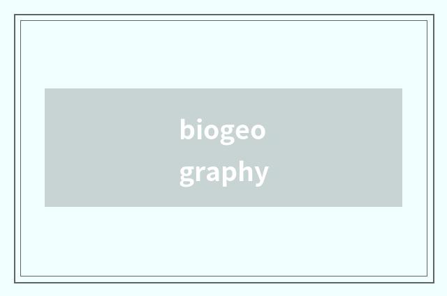 biogeography