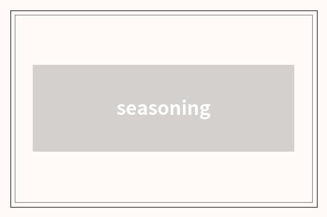 seasoning
