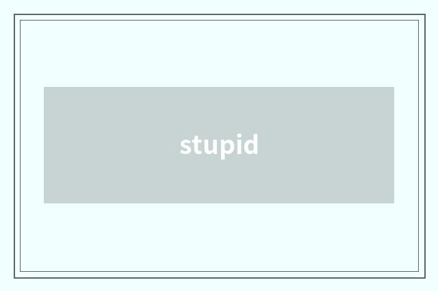 stupid