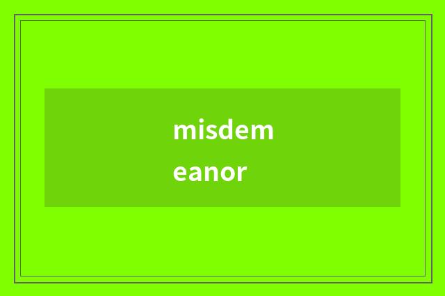 misdemeanor