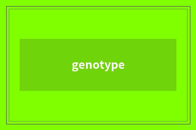 genotype