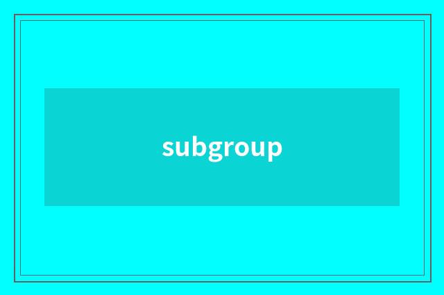 subgroup
