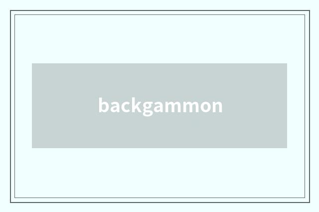 backgammon