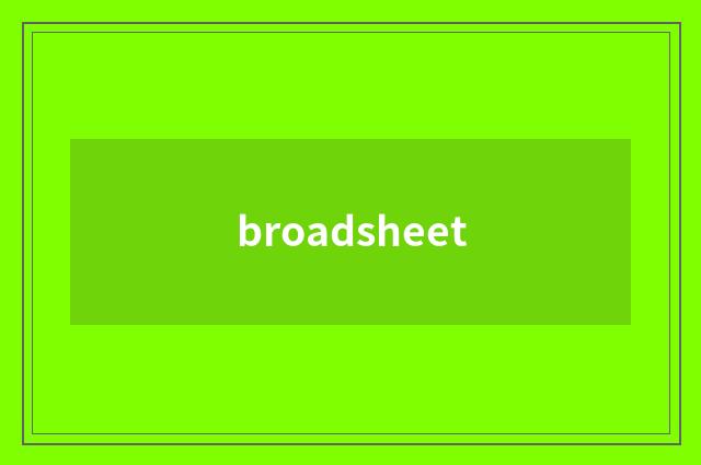 broadsheet