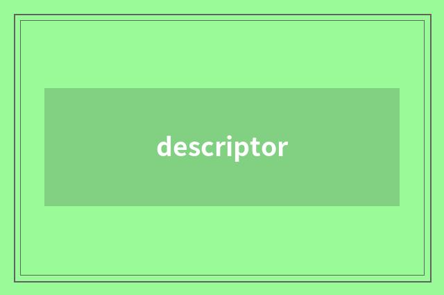 descriptor