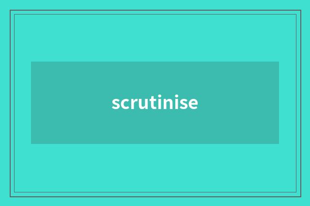 scrutinise