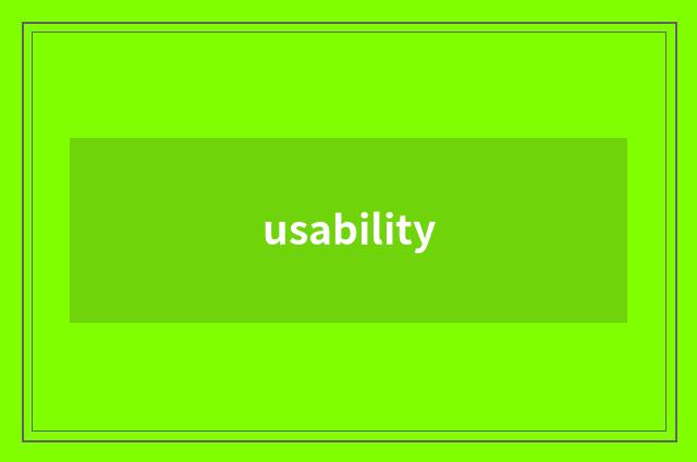 usability
