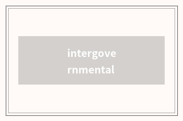 intergovernmental