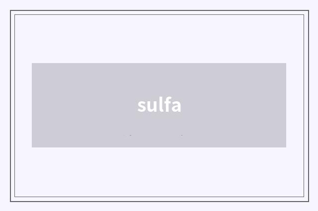 sulfa