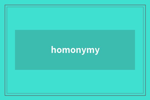 homonymy