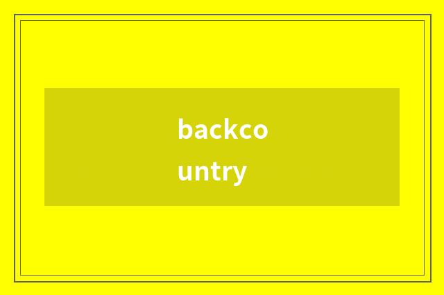 backcountry