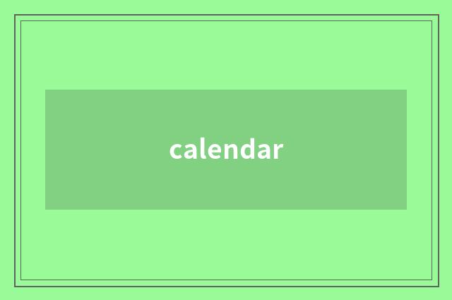 calendar