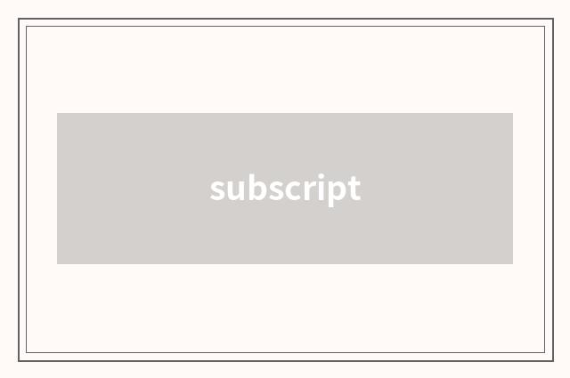 subscript