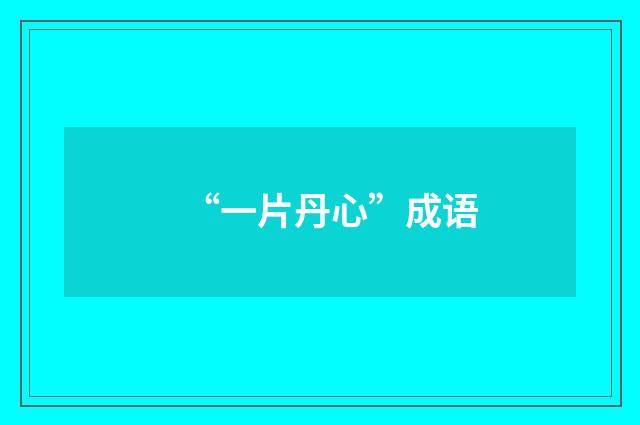 “一片丹心”成语