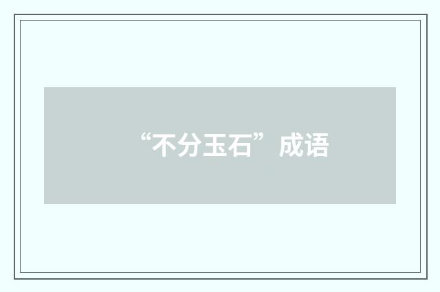 “不分玉石”成语