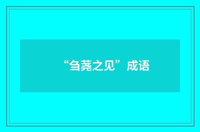 “刍荛之见”成语
