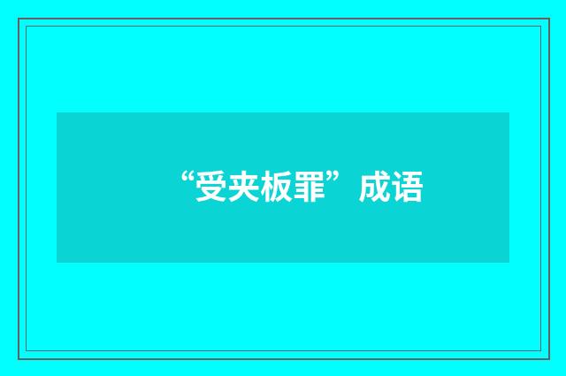“受夹板罪”成语