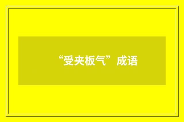 “受夹板气”成语