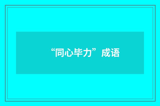 “同心毕力”成语