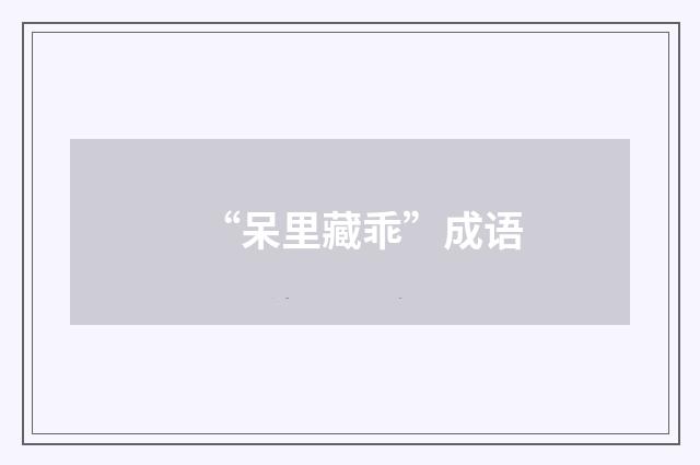 “呆里藏乖”成语