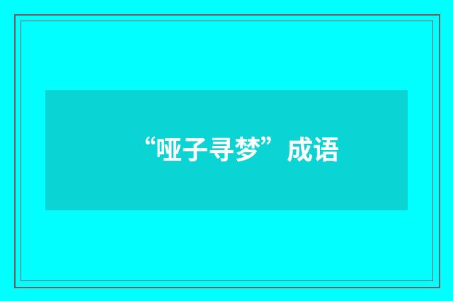 “哑子寻梦”成语