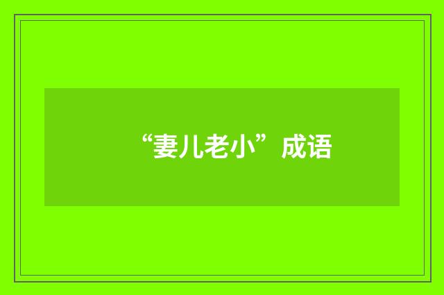 “妻儿老小”成语