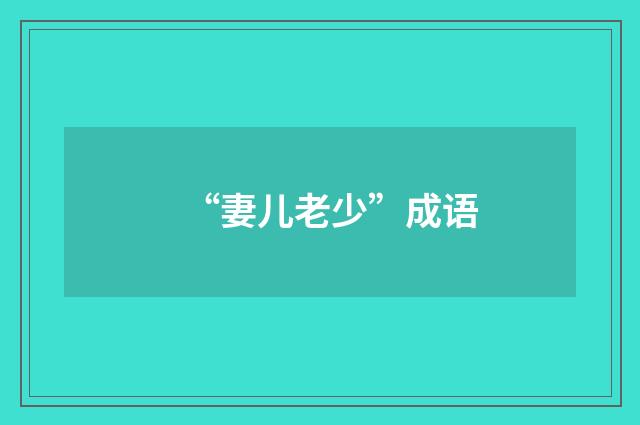 “妻儿老少”成语