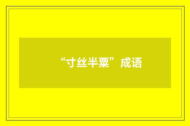 “寸丝半粟”成语