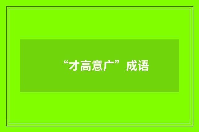 “才高意广”成语