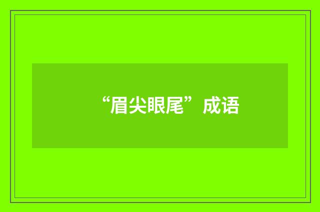 “眉尖眼尾”成语