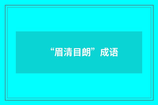 “眉清目朗”成语