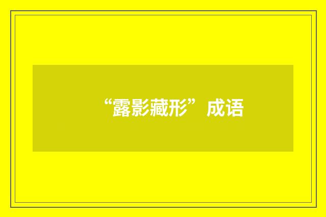 “露影藏形”成语