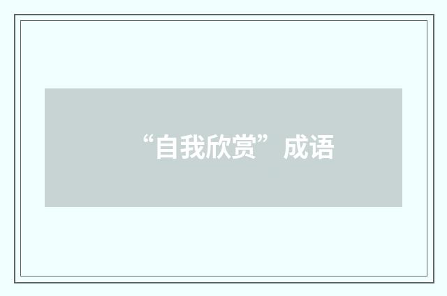 “自我欣赏”成语