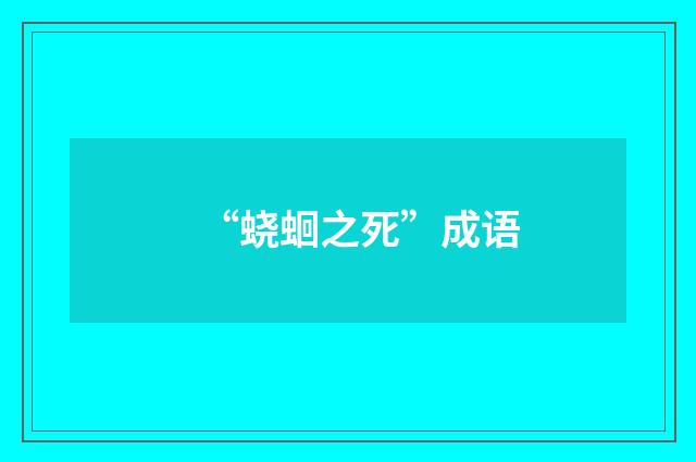 “蛲蛔之死”成语