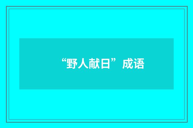 “野人献日”成语