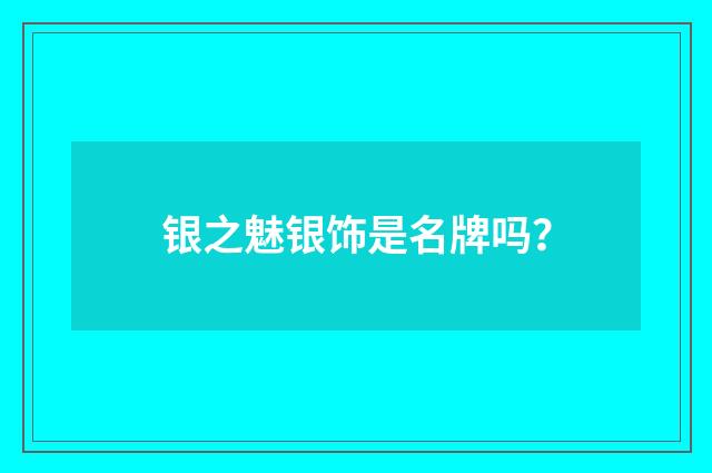 银之魅银饰是名牌吗？