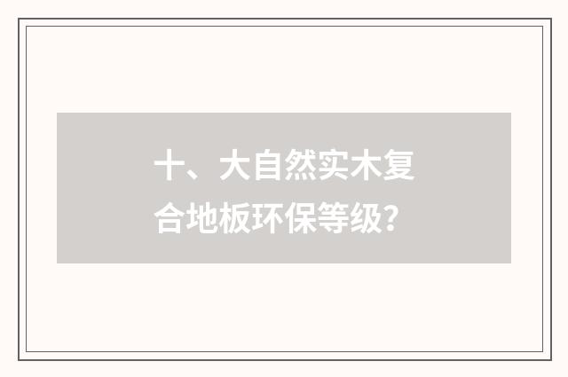 十、大自然实木复合地板环保等级?