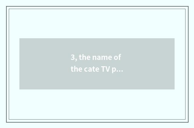 3, the name of the cate TV program that instructs a person to make food?