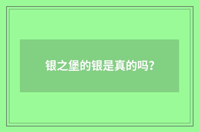 银之堡的银是真的吗?