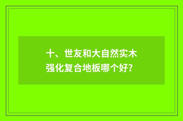 十、世友和大自然实木强化复合地板哪个好?