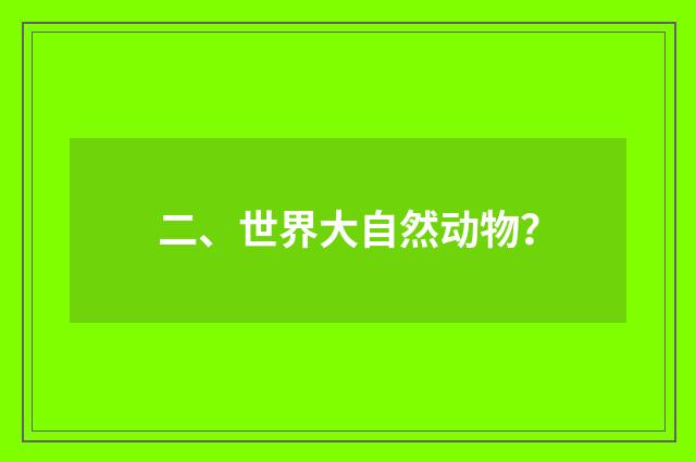 二、世界大自然动物?