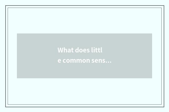 What does little common sense of safety of nursery school health have?