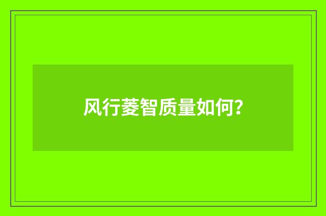 风行菱智质量如何？